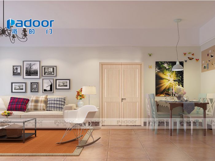 石家莊派的門（PZX004-D）實(shí)木復(fù)合CPL免漆對(duì)開門